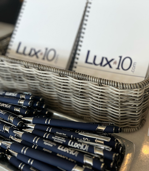 Lux10 pens and notebooks